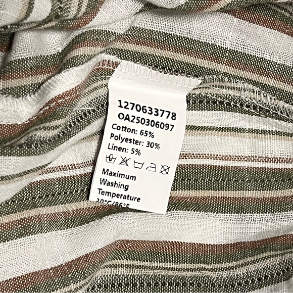 Commense Linen/Cotton Striped Vest & Mid-Waist Striped Wide-Leg Pants Set - Picture 9 of 16